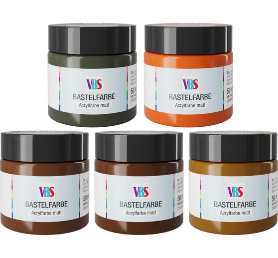 VBS Bastelfarben Set "Whispering Woods", 5 x 50 ml