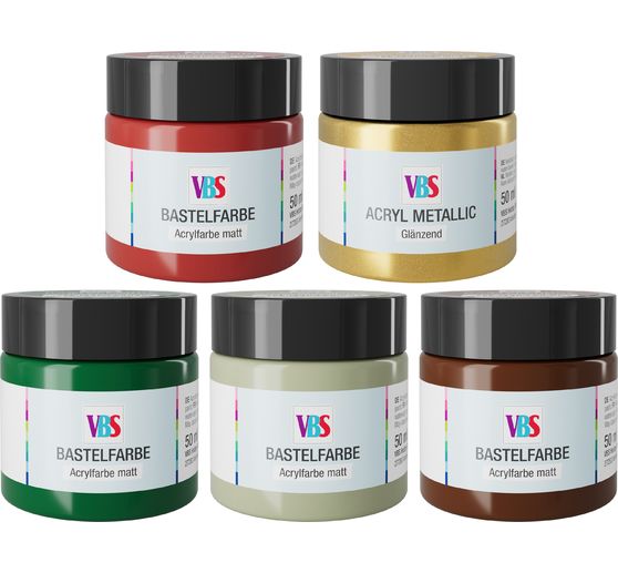 VBS Bastelfarben Set "Xmas-Soul", 5 x 50 ml