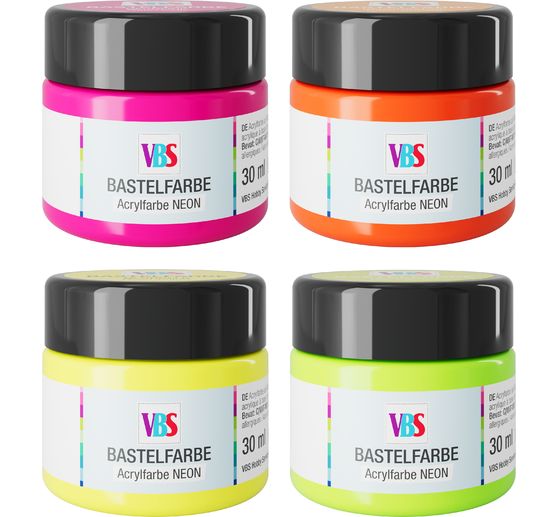 VBS Bastelfarben-Set "NEON", 4 x 30 ml