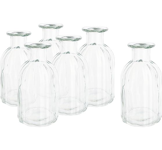 VBS XXL Glass vase, ribbed, 6 pcs.