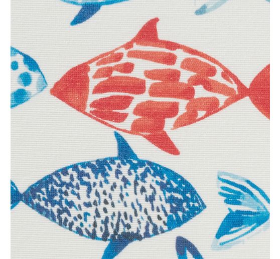 Baumwoll-Stoff "Flowing Fishes", Acryl beschichtet