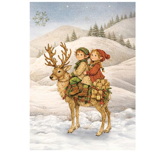 Stamperia Motiv-Strohseiden Sortiment "Silent Night", DIN A6, 8er Set