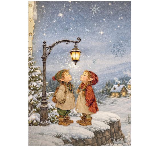 Stamperia Motiv-Strohseiden Sortiment "Silent Night", DIN A4, 6er-Set
