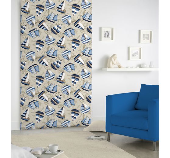 Patterned fabric in linen look "Harbour"