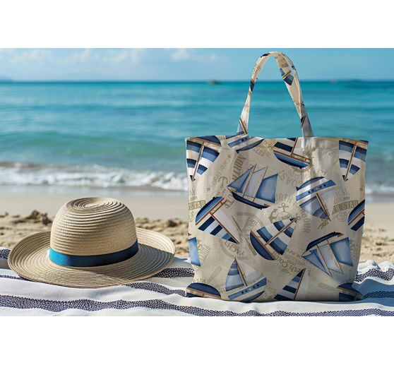 Patterned fabric in linen look "Harbour"