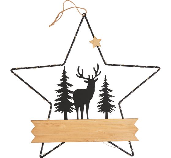 VBS Metall-Dekostern "Hirsch im Wald", mit LED
