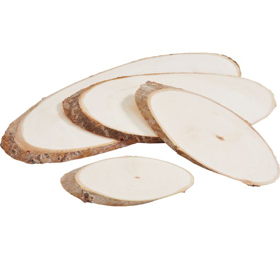 VBS Wooden slices "Oval", set of 4