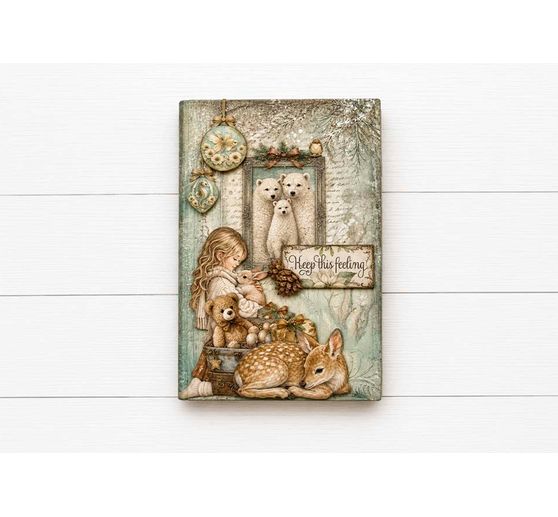 Stamperia Motiv-Strohseide Backgrounds "White Christmas", DIN A6, 8er Set