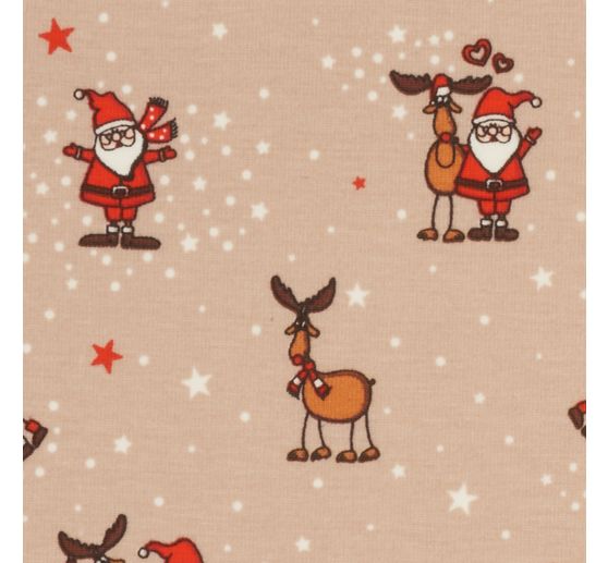 Jersey-Stoff "Santa und Rudolf"