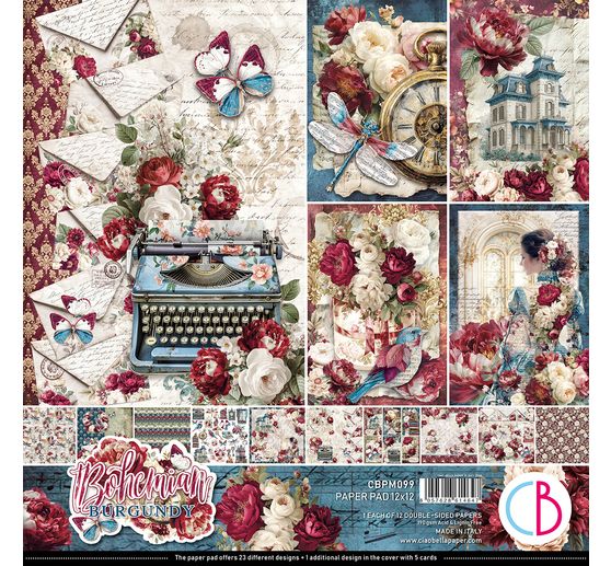 Ciao Bella Scrapbook-Papier "Bohemian Burgundy"