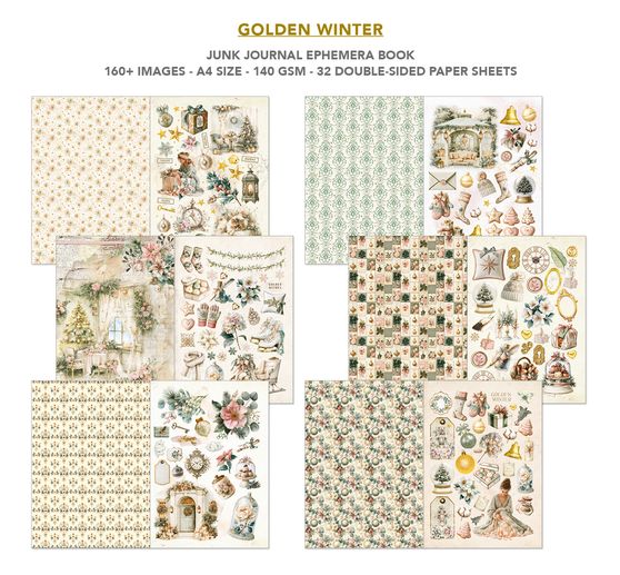 Ciao Bella Junk Journal & Ephemera Book "Golden Winter"