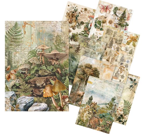 Ciao Bella motif straw silk assortment "The Nature Journal", set of 8
