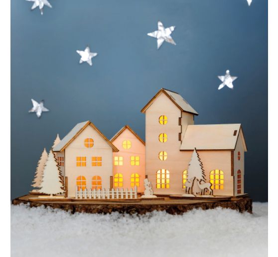 Wooden building kit "Winter Village"