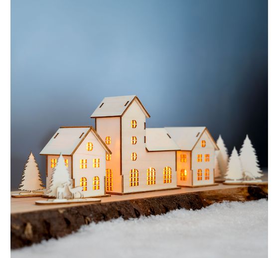 Wooden building kit "Winter Village"