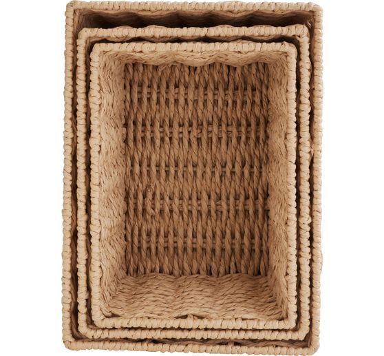 VBS Basket &ldquo;Rectangular&rdquo;, woven, set of 3