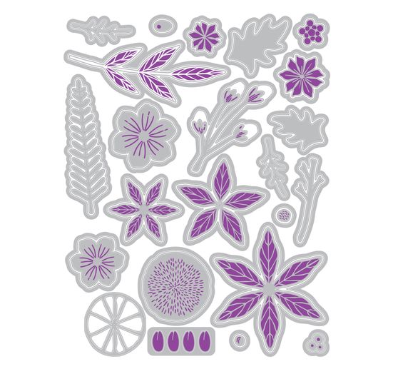 Sizzix Framelits Stanzschablone und Clear Stamps "Winter Florals by Vicki Boutin