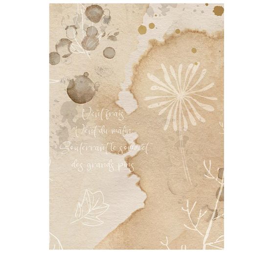 Stamperia Motif straw silk backgrounds "Flowers and Poems", DIN A6, set of 8