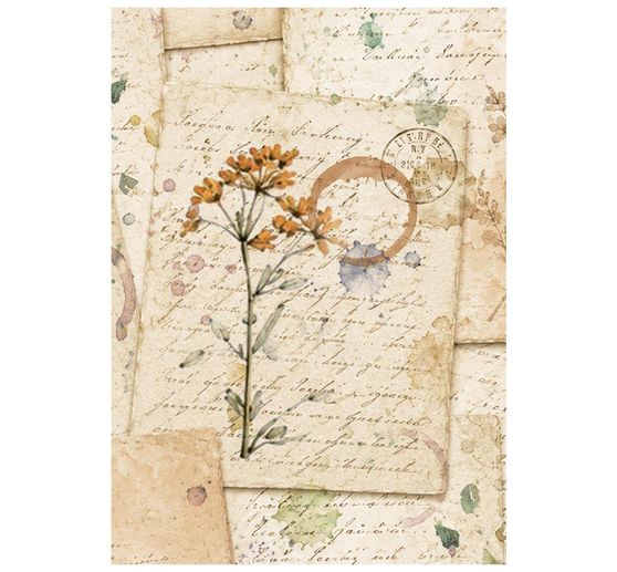 Stamperia Motif straw silk assortment "Flowers and Poems", DIN A6, set of 8