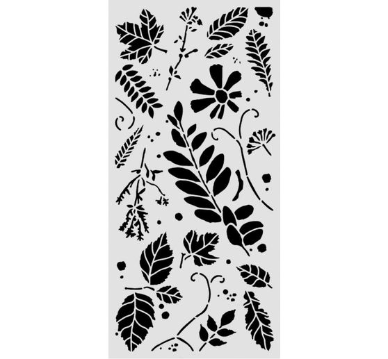Stamperia Schablone "Flowers and Poems - Mixed Leaves", 12 x 25 cm