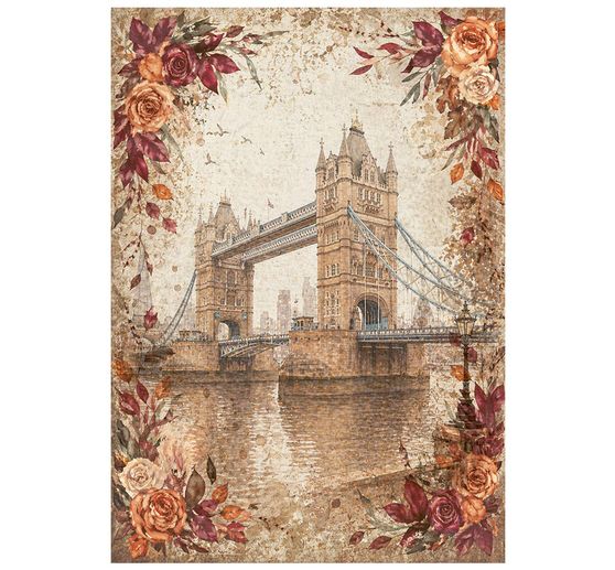 Stamperia Motif straw silk assortment "Our Way", DIN A6, set of 8