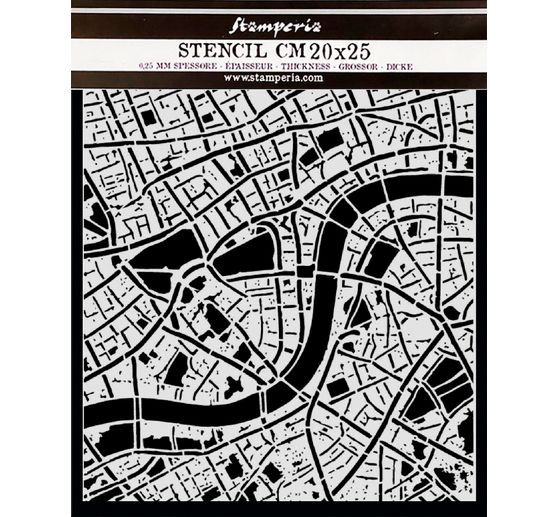 Stamperia Stencil "Our Way - Street Map", 20 x 25 cm
