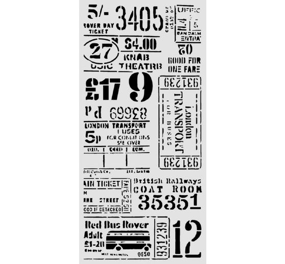 Stamperia Stencil "Our Way - Tickets", 12 x 25 cm