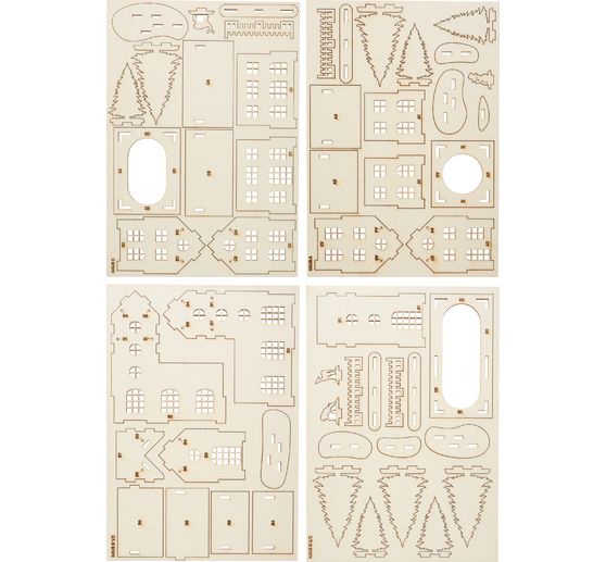 Wooden building kit "Winter Village"