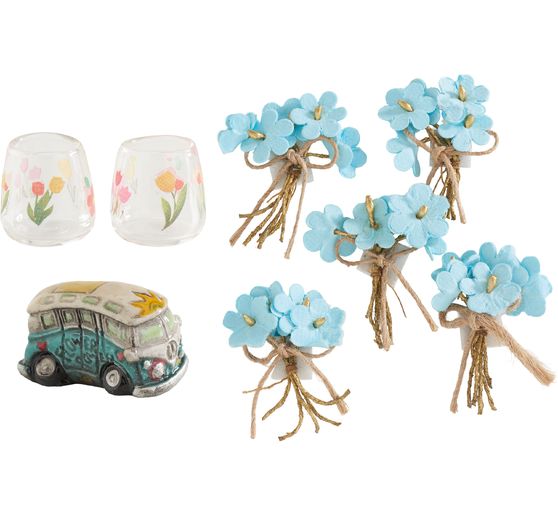 Miniature set "Flower Power deco"