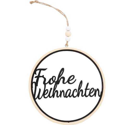 VBS Wooden ring with lettering "Frohe Weihnachten"