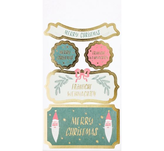 Paper stickers "Merry Xmas"