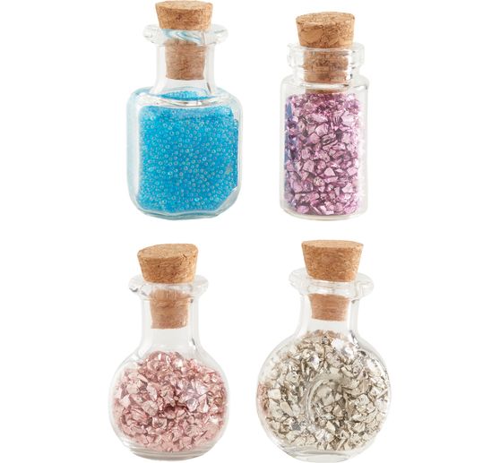 Miniature glass bottles with magic dust