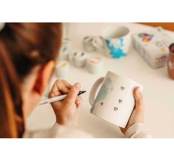 MUCKI porcelain finger paint + marker "Porzellanfreunde", 6 x 50 ml