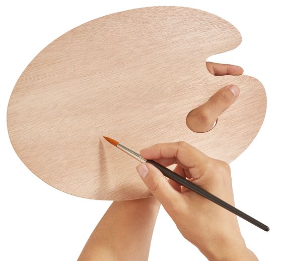 VBS Holz Malpalette "Oval", 2 St&uuml;ck