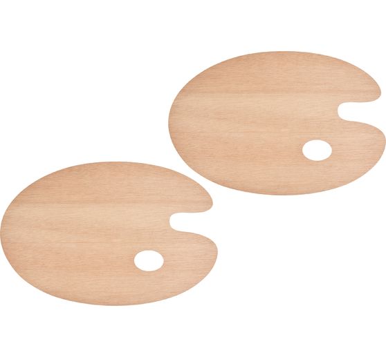 VBS Holz Malpalette "Oval", 2 St&uuml;ck