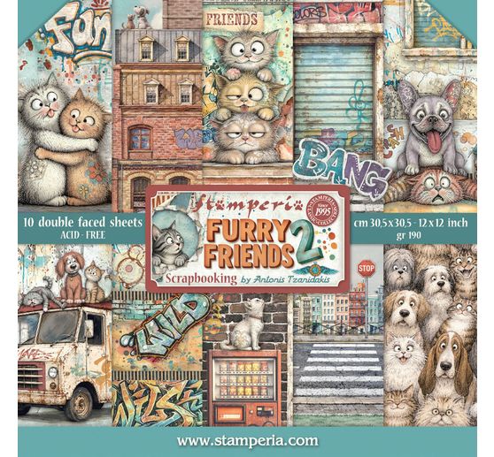 Stamperia Scrapbook-Block "Furry Friends 2"