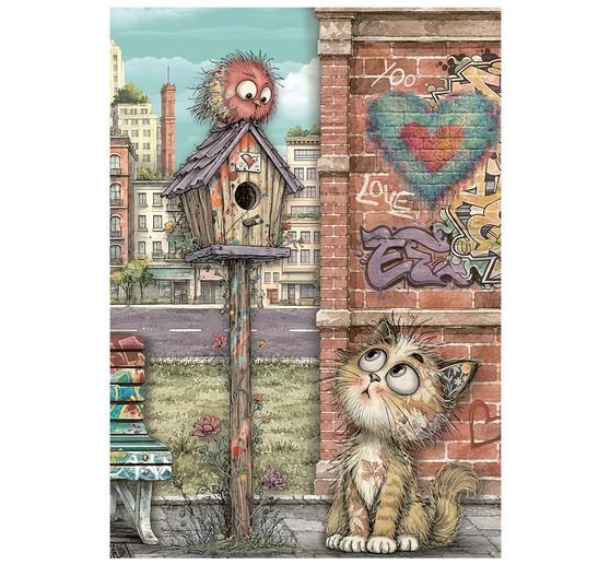 Stamperia Motiv-Strohseiden Sortiment "Furry Friends 2", DIN A6, 8er Set