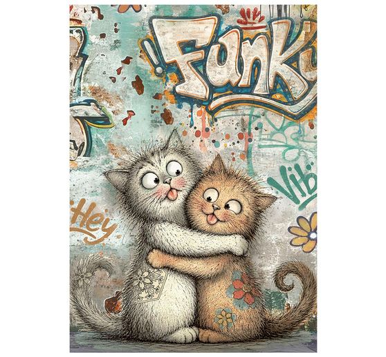Stamperia Motiv-Strohseiden Sortiment "Furry Friends 2", DIN A6, 8er Set