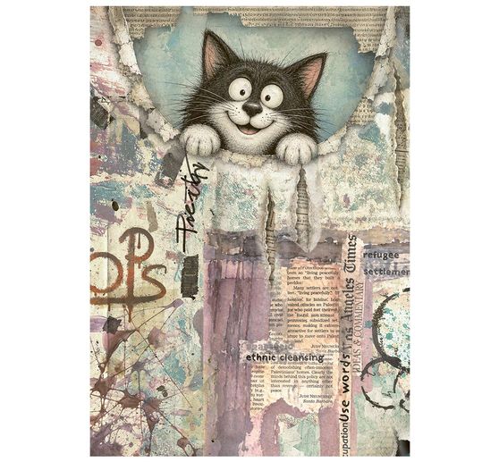 Stamperia Motiv-Strohseiden Sortiment "Furry Friends 2", DIN A6, 8er Set