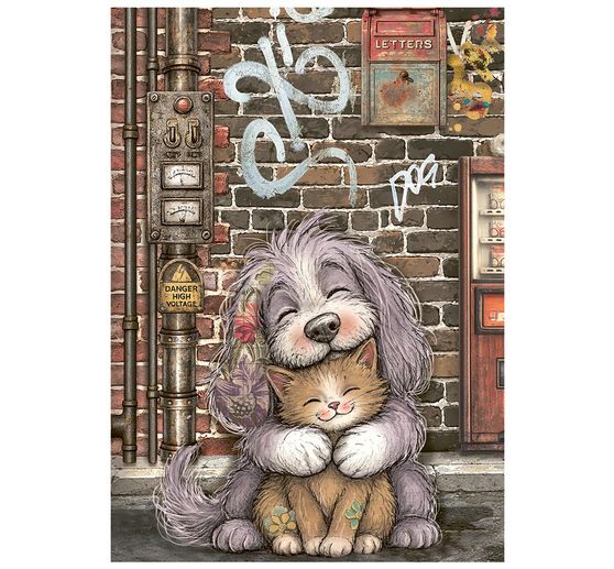 Stamperia Motiv-Strohseiden Sortiment "Furry Friends 2", DIN A6, 8er Set