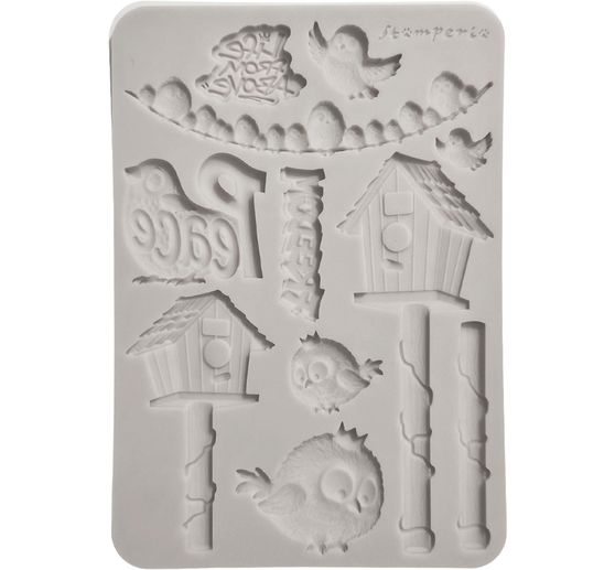 Stamperia Silicone mould A5 "Furry Friends 2 - Birds"
