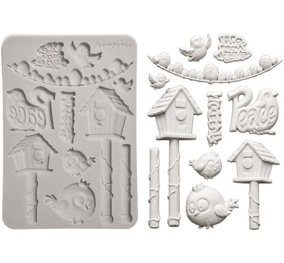 Stamperia Silicone mould A5 "Furry Friends 2 - Birds"