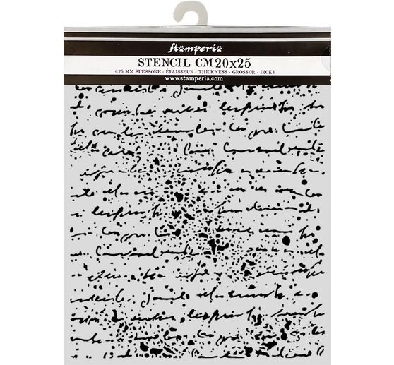 Stamperia Stencil "Cosmos - Handwriting", 20 x 25 cm
