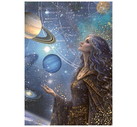 Stamperia Motiv-Strohseiden Sortiment "Cosmos", DIN A6, 8er Set