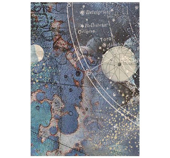Stamperia Motiv-Strohseide Backgrounds "Cosmos", DIN A6, 8er Set
