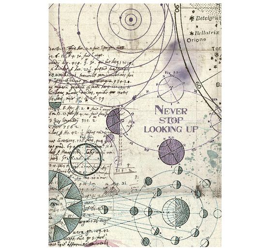Stamperia Motiv-Strohseide Backgrounds "Cosmos", DIN A6, 8er Set