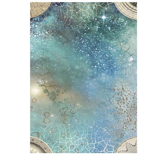 Stamperia Motiv-Strohseide Backgrounds "Cosmos", DIN A6, 8er Set