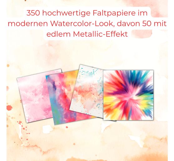 350 Origami-Papiere "Watercolor Splash"
