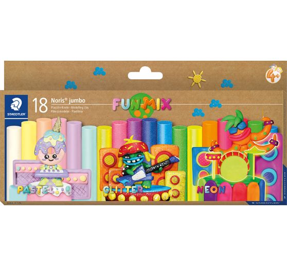 STAEDTLER Modelling clay "Noris jumbo - FunMix", 18 colours