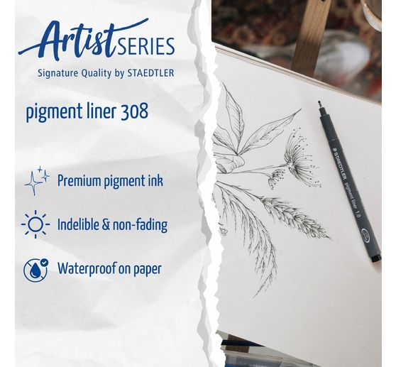 STAEDTLER Pigment Liner, Schwarz, 6er-Set