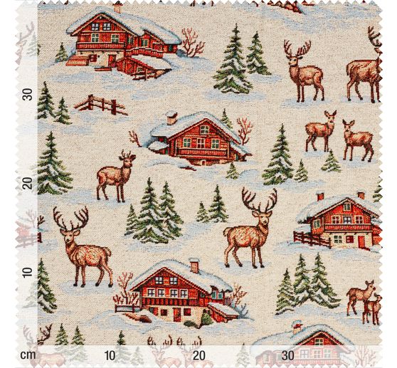 Tapestry fabric with lurex "Alpine Chalet Magic"